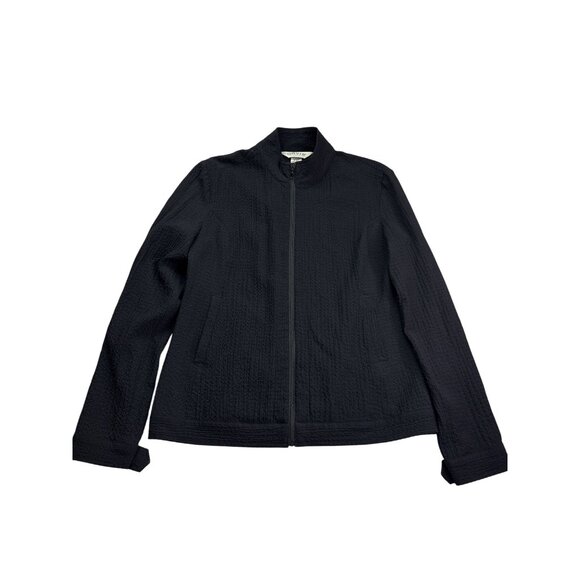 Orvis Womens Black Textured Jacket Size S (6/8) Rayon Blend Full Zip Lightweight - Picture 1 of 6